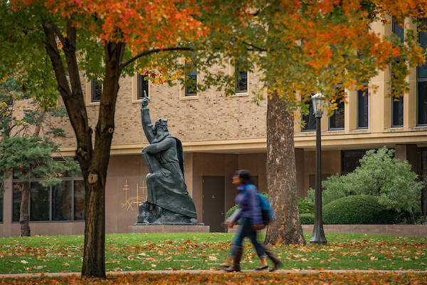 Moses Statue in the fall